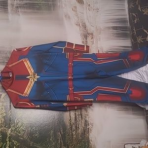 New! SuperHero Captain Marvel stretchy costume onesie youth XL